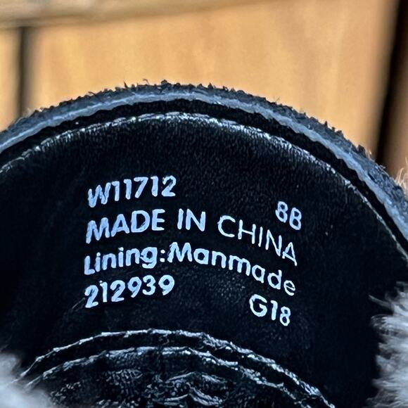 Cole Haan Coralie Wedge Faux Fur Black Suede Waterproof Ankle Boots Women Size 8 - Picture 12 of 12